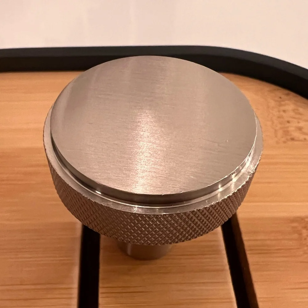 Restoration hardware LAMBETH KNURLED KNOB. Satin Nickel 1.25”